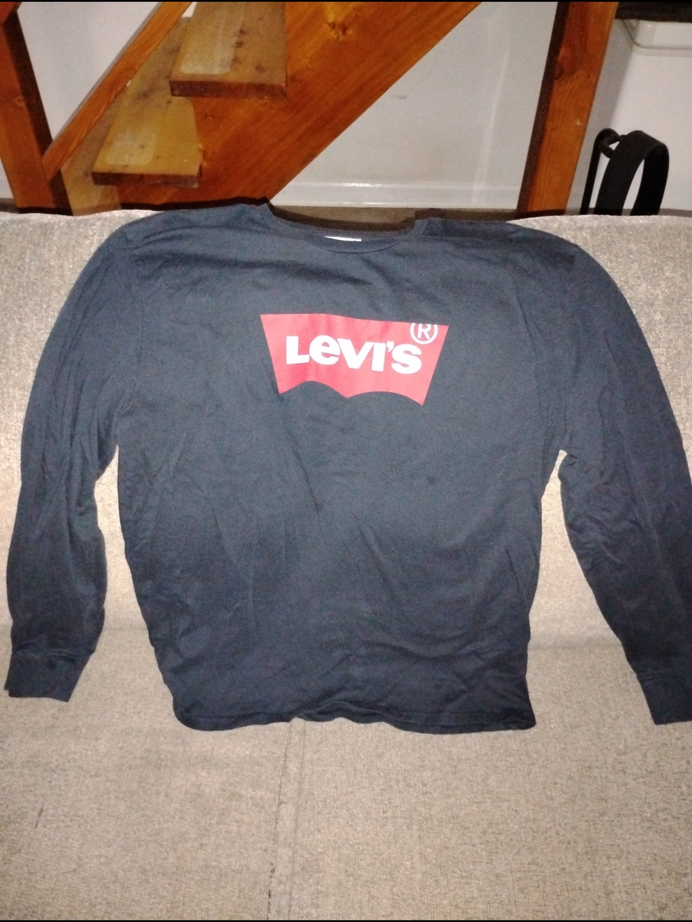 Men's Levi's Black Long Sleeve Logo Tee
